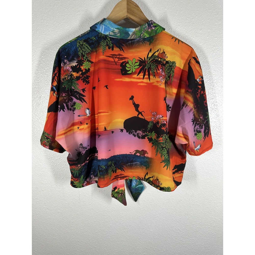 Disney Lion King Button Shirt Womens 12 Multicolor ASOS‎ Design Tie Front - Picture 2 of 8